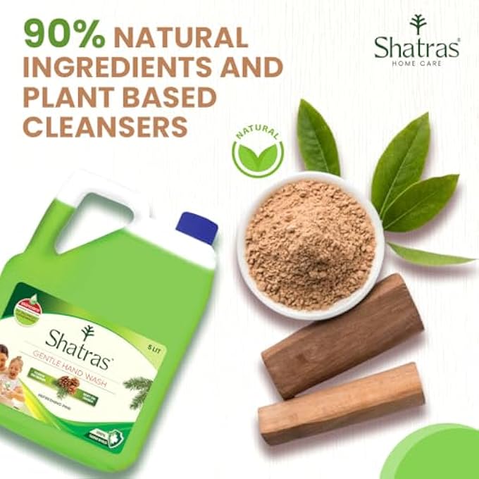 Shatras REFRESH PINE HANDWASH LIQUID REFILL CAN - 5L | ANTIBACTERIAL GERM-PROTECT | PH BALANCED | SOFT ON HANDS | REFRESHING AND ENERGIZING | HANDWASH FOR EVERYDAY USE - Image 5